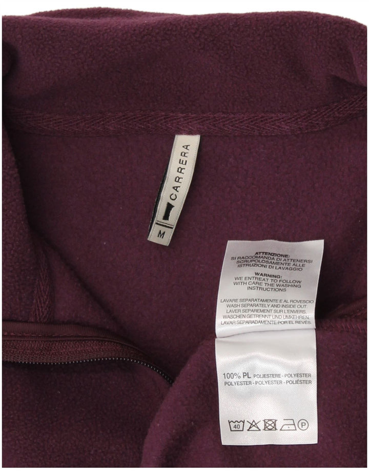 Carrera - Jersey de forro polar con cuello y cremallera para mujer, Reino Unido 14, poliéster granate mediano