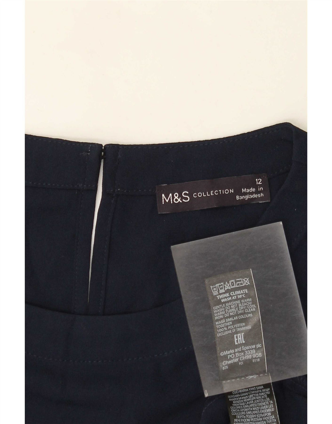 Marks & Spencer Vestido recto regular para mujer UK 40 Medio Poliéster azul marino