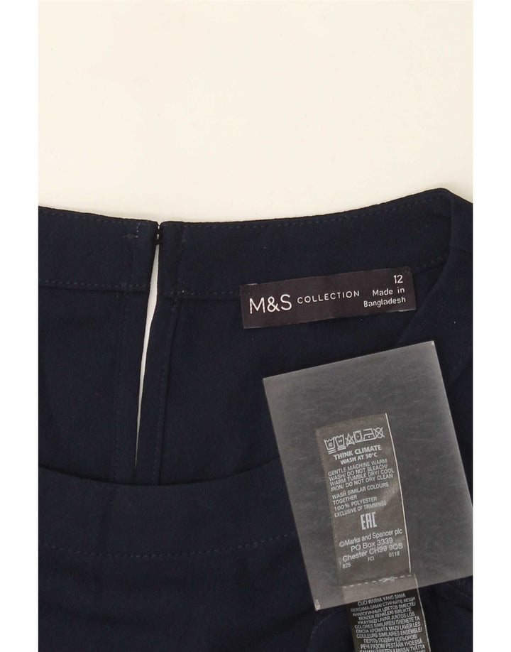 Marks & Spencer Vestido recto regular para mujer UK 40 Medio Poliéster azul marino