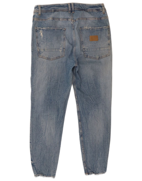 Zara Vaqueros cónicos desgastados para hombre EU 46 XL W36 L26 Azul