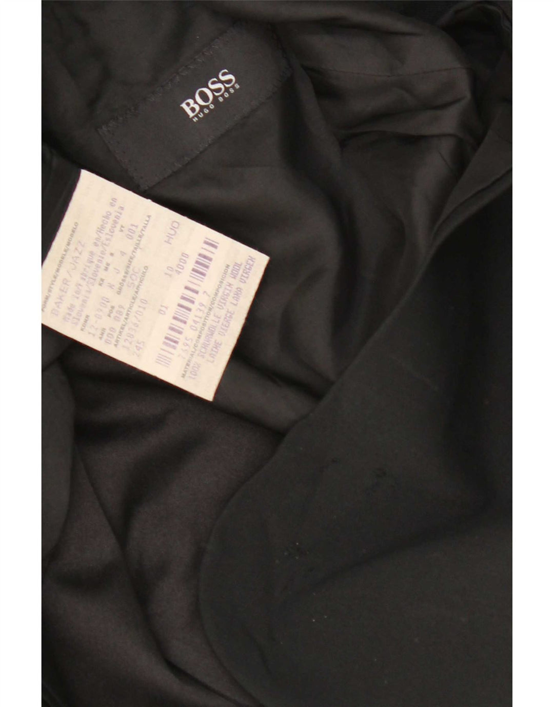 Hugo Boss Chaqueta tipo blazer de 3 botones para hombre UK 38 Mediana Lana virgen negra
