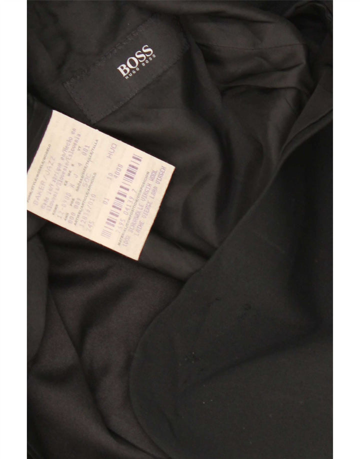 Hugo Boss Chaqueta tipo blazer de 3 botones para hombre UK 38 Mediana Lana virgen negra
