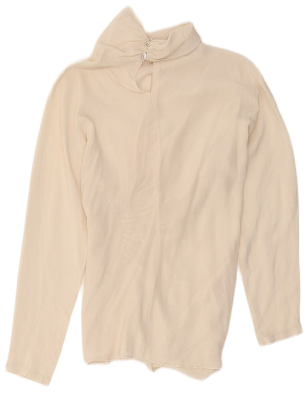 Pancaldi & B Blusa para Mujer Top UK 10 Small Off White Silk