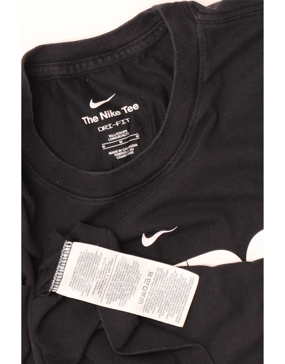 Nike Dri Fit Graphic Camiseta para hombre, talla mediana, algodón negro