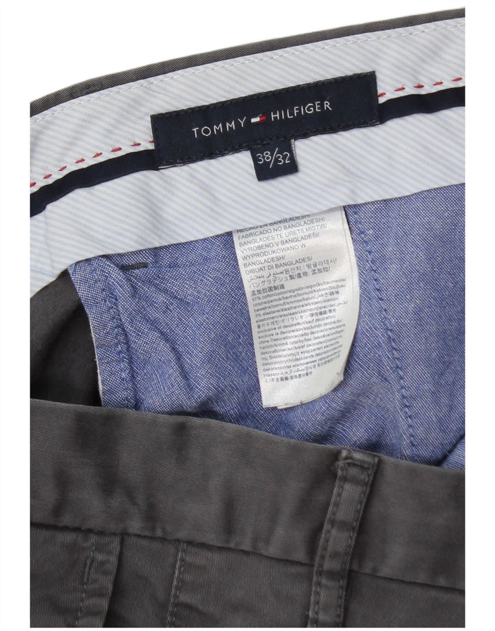 Tommy Hilfiger Pantalones chinos ajustados para hombre W38 L32 Algodón gris