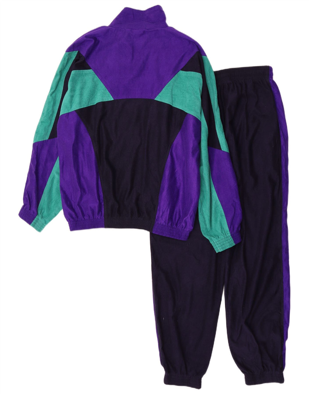 Chándal completo vintage para hombre Bloque de color multicolor grande
