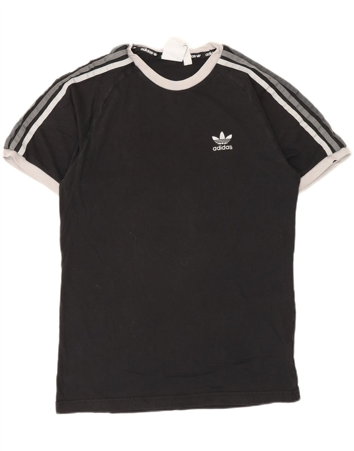 Adidas - Camiseta para hombre, talla pequeña, algodón negro
