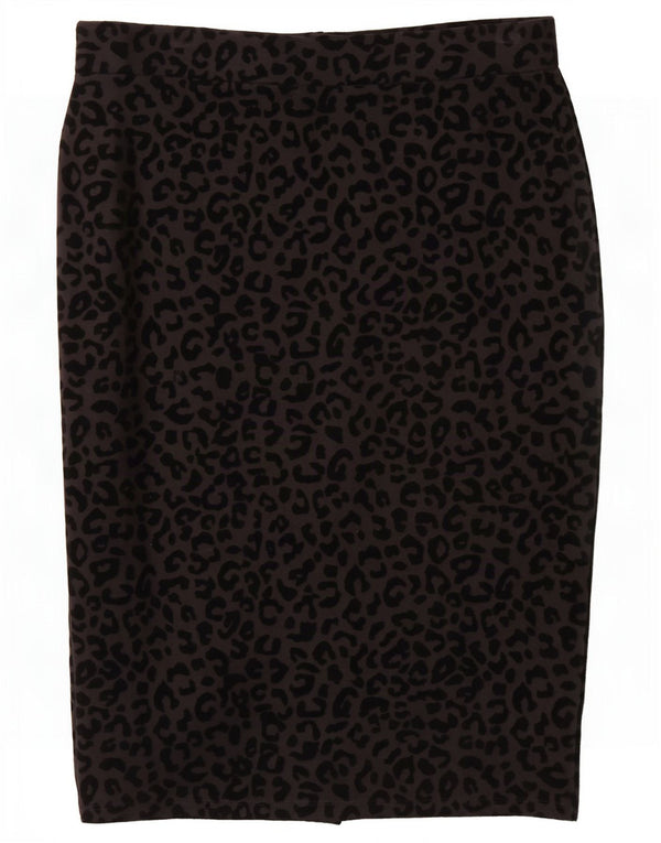 Marks & Spencer Falda lápiz para mujer UK 12 Medium W30 Estampado animal negro