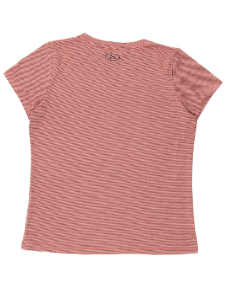 UNDER ARMOUR Camiseta Heat Gear para mujer Top UK 14 Medium Pink Pinstripe
