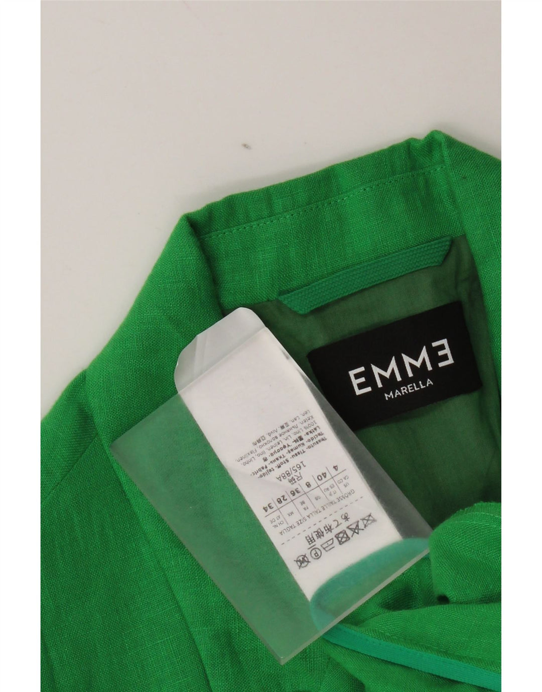 Marella Chaqueta tipo blazer EMME de 1 botón para mujer UK 8 Small Green Linen