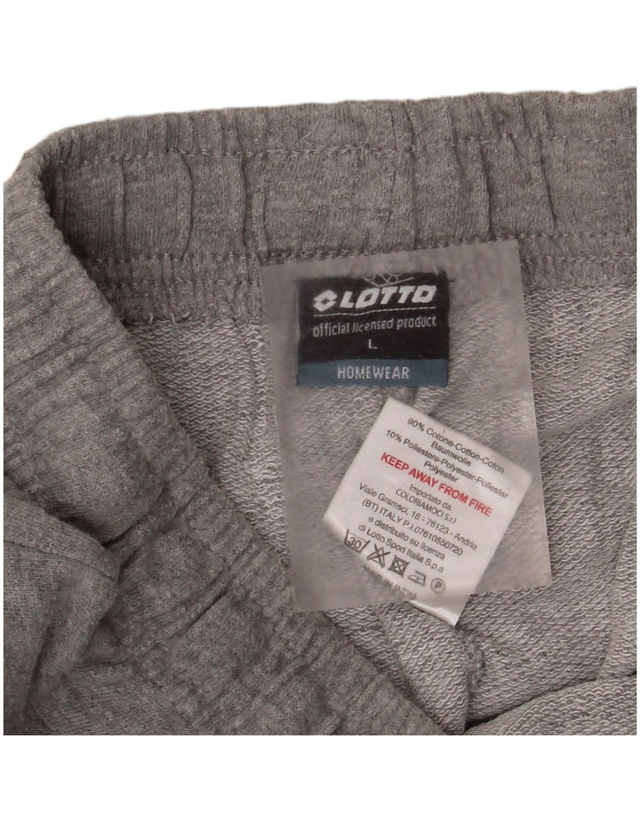 Lotto Hombre Pantalones De Chándal Joggers Large Gris Algodón