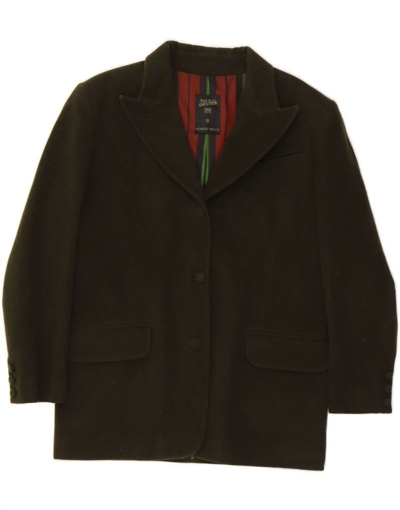 JEAN PAUL GAULTIER Womens 3 Button Blazer Jacket IT 46 Large Khaki Vintage Jean Paul Gaultier and Second-Hand Jean Paul Gaultier from Messina Hembry 