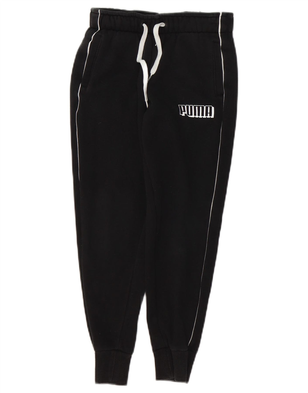 Puma Pantalones de chándal con gráfico para niños, 7-8 años, algodón negro