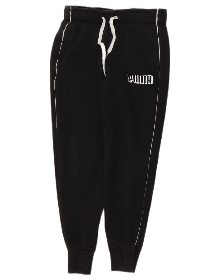 Puma Pantalones de chándal con gráfico para niños, 7-8 años, algodón negro