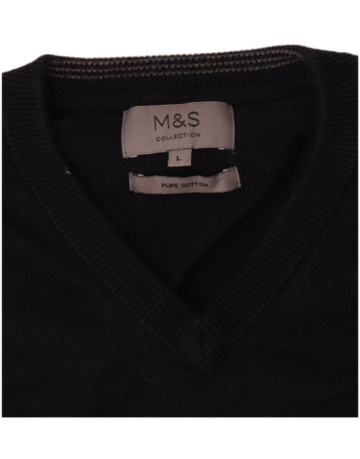 Marks & Spencer - Camiseta sin mangas para hombre, talla grande, algodón azul marino