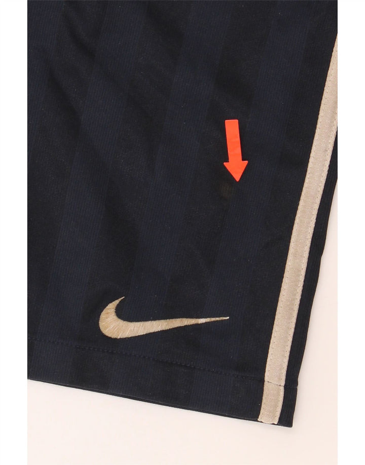 NIKE Mens Sport Shorts Medium Navy Blue Striped Polyester Vintage Nike and Second-Hand Nike from Messina Hembry 