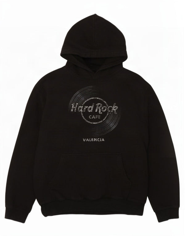 Hard Rock Cafe Hombre Valencia Graphic Sudadera con capucha Jumper XL Algodón negro