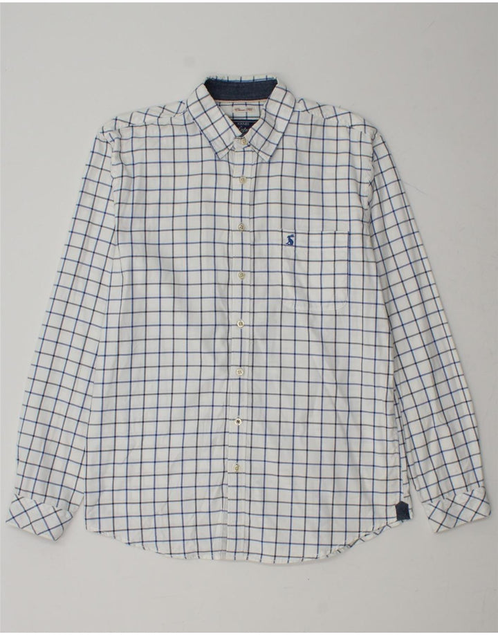 JOULES Camisa Classic Fit Hombre Algodón A Cuadros Blanco Mediano