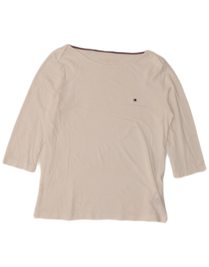 Tommy Hilfiger Top para mujer manga 3/4 UK 14 Algodón blanco mediano