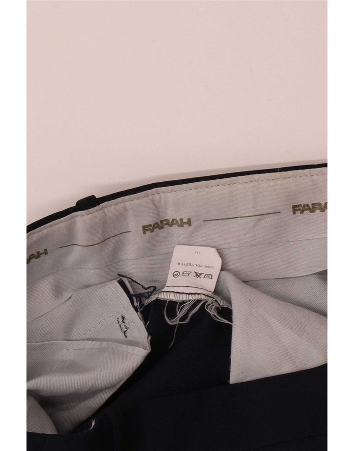 Farah Pantalones Casuales Rectos Para Hombre W36 L30 Poliéster Azul Marino