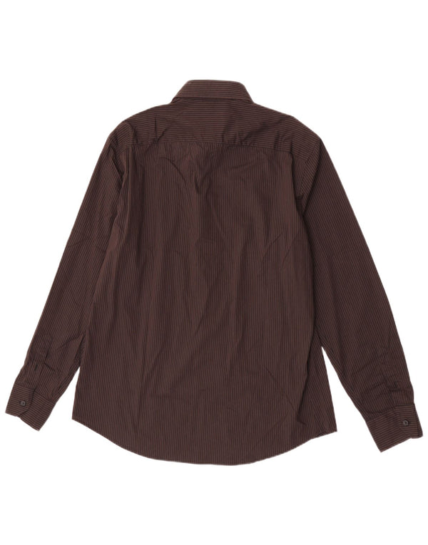 Harmont & Blaine Mens Narrow Fit Shirt 2XL Brown Striped Cotton