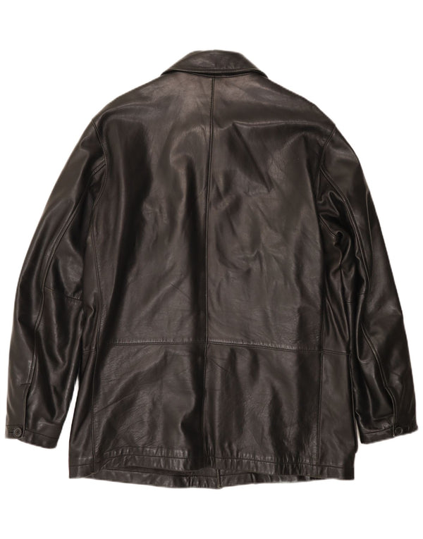 Anson's Herrenhaus Chaqueta de cuero para hombre UK 38 Medium Black Leather