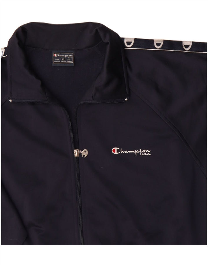 Champion Chaqueta de chándal extragrande con gráfico para hombre, talla pequeña, azul marino