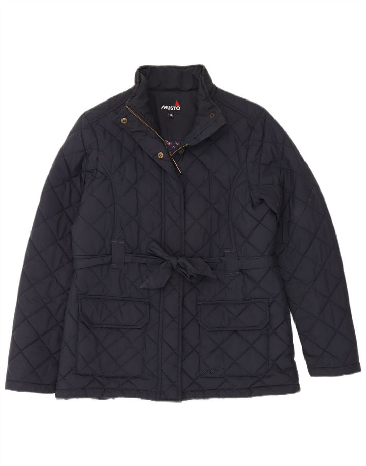 MUSTO Chaqueta acolchada para mujer UK 40 Grande Poliéster azul marino
