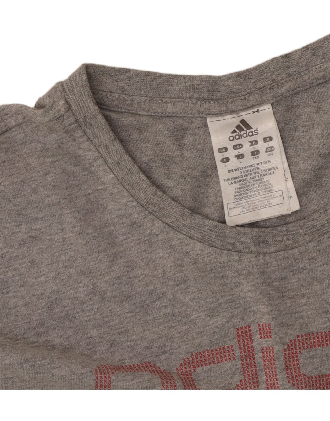 ADIDAS Camiseta gráfica para mujer Top UK 16 Grande Gris Algodón