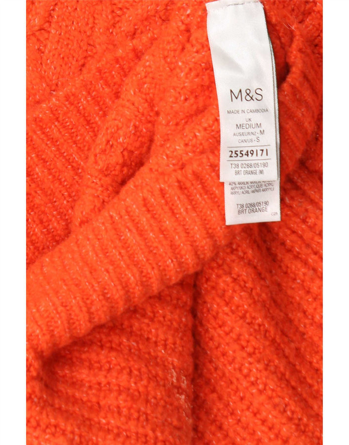 Marks & Spencer Jersey con cuello alto para mujer, talla 40, color naranja mediano