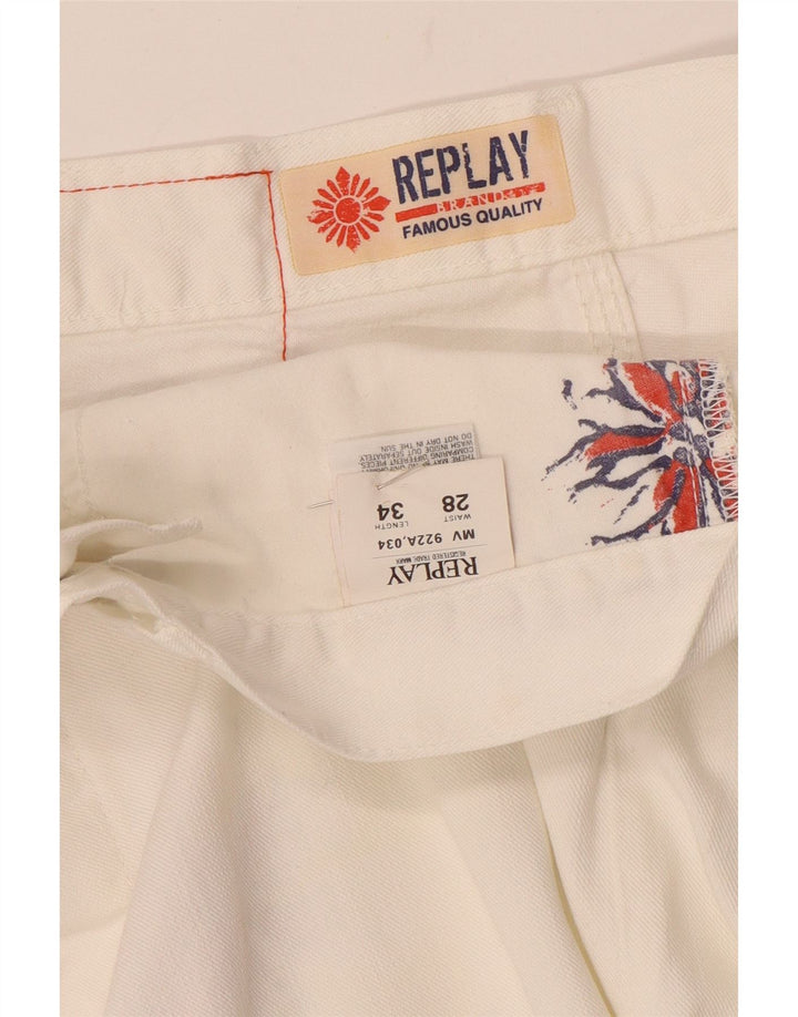 Replay Vaqueros rectos para hombre W28 L30 Algodón blanco