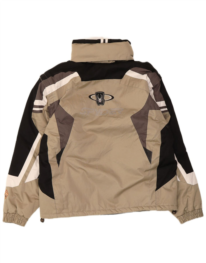 Spyder Chaqueta de esquí para hombre UK 40 Large Beige Colorblock