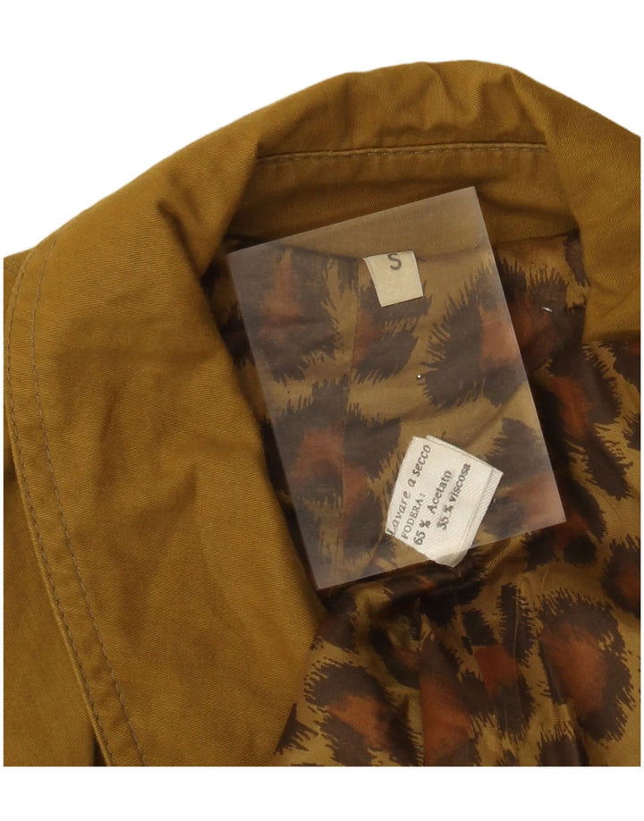 VINTAGE Abrigo de gran tamaño para mujer Reino Unido 10 Acetato caqui pequeño