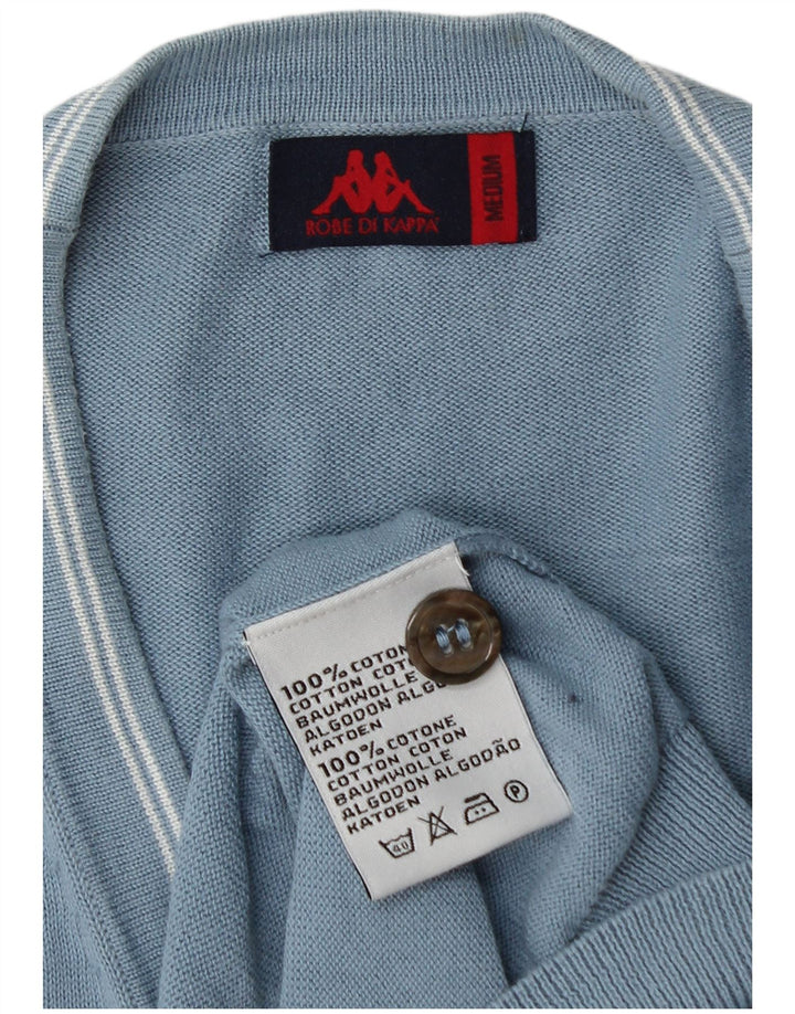 Kappa Hombre Cárdigan Sueter Azul Medio Algodón