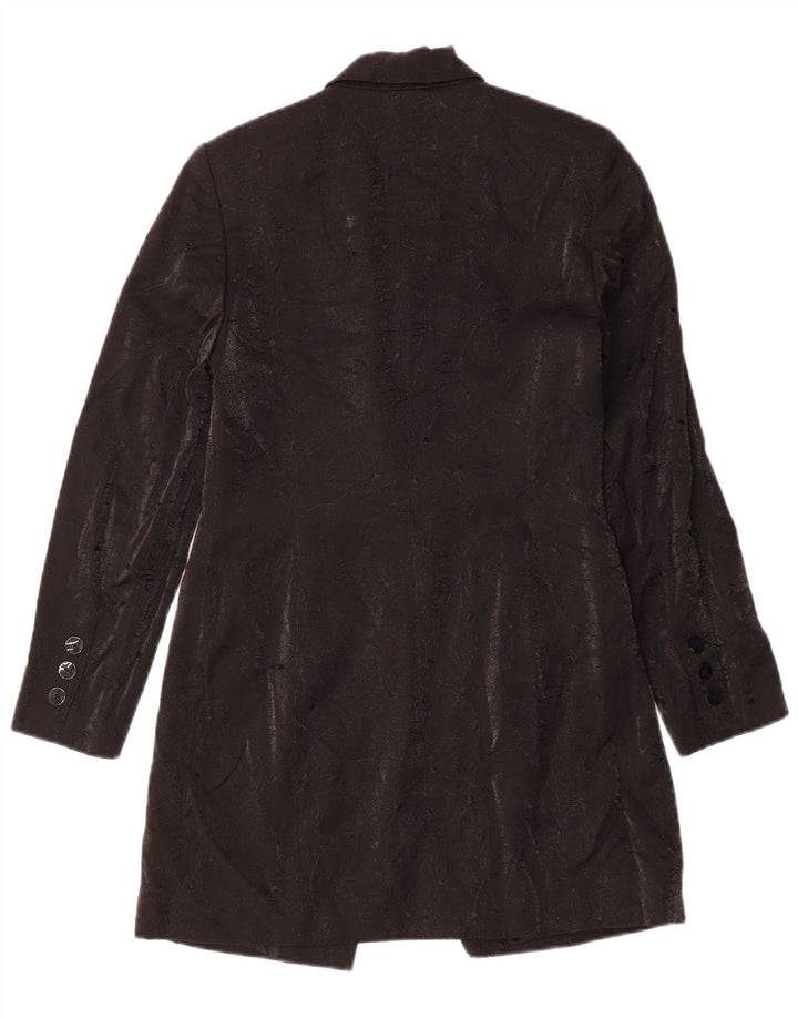 RICHARDS Abrigo para mujer UK 10 Small Black Floral Viscosa