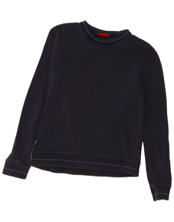 Hugo Boss Hombre Sudadera Jumper Small Azul Marino Algodón