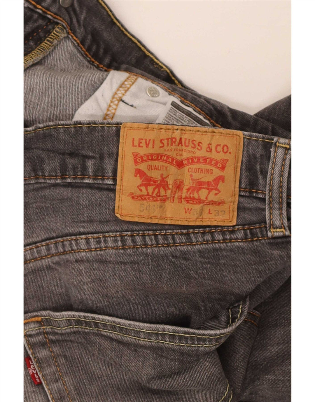 Levi's Hombre 541 Slim Jeans W36 L32 Algodón Gris