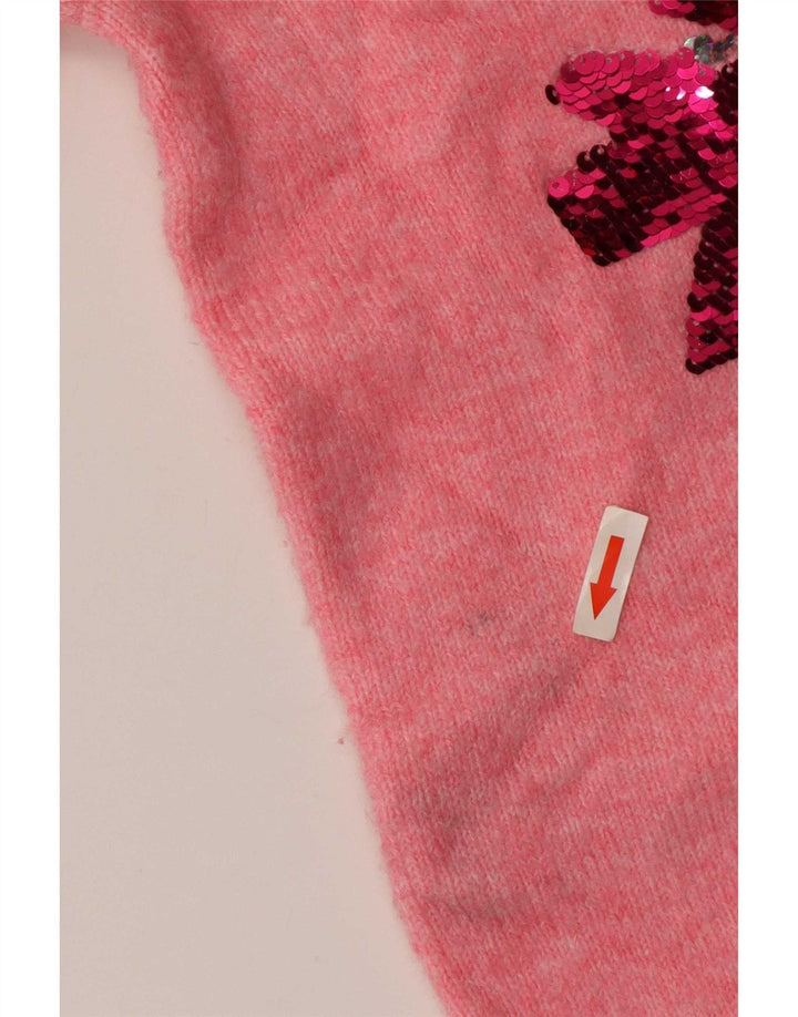 Marks & Spencer Suéter Gráfico con Cuello Redondo para Mujer UK 44 Rosa Mediano