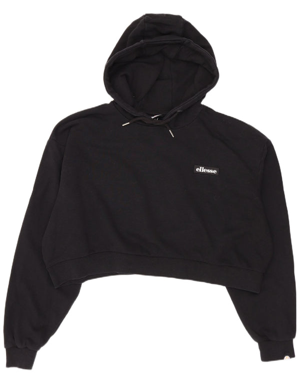 Ellesse Jersey con capucha corta extragrande para mujer Reino Unido 10 Small Algodón negro