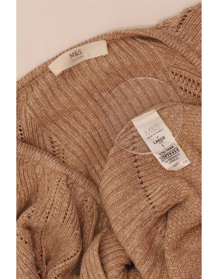 Marks & Spencer Suéter tipo cárdigan para mujer UK 46 Large Viscosa beige