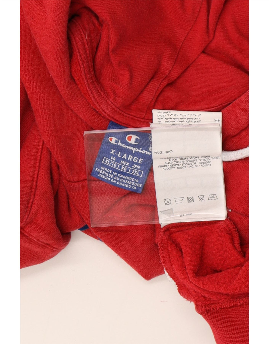 CHAMPION Sudadera con capucha gráfica para hombre XL Algodón rojo