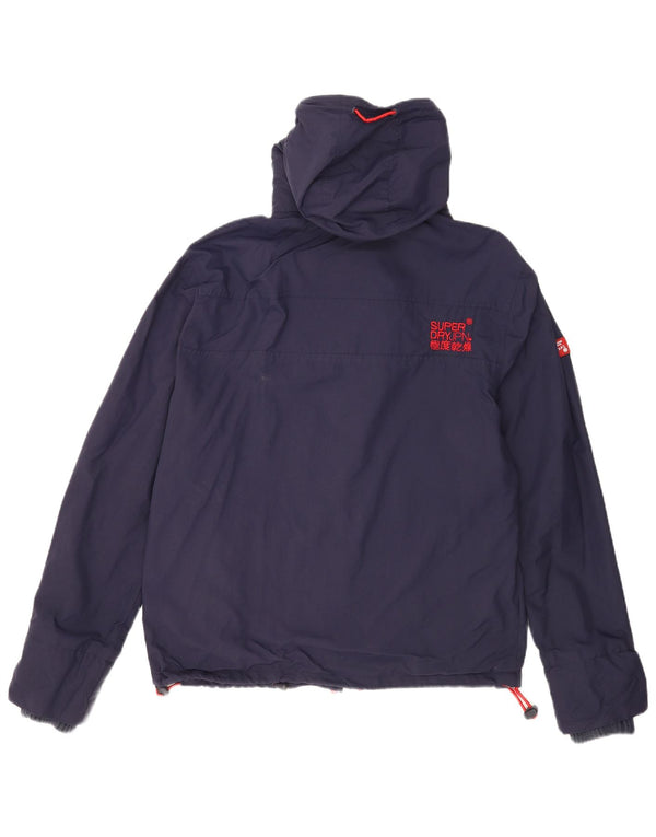 Superdry Chaqueta cortavientos con capucha y gráfico para hombre UK 42 XL Nylon azul marino