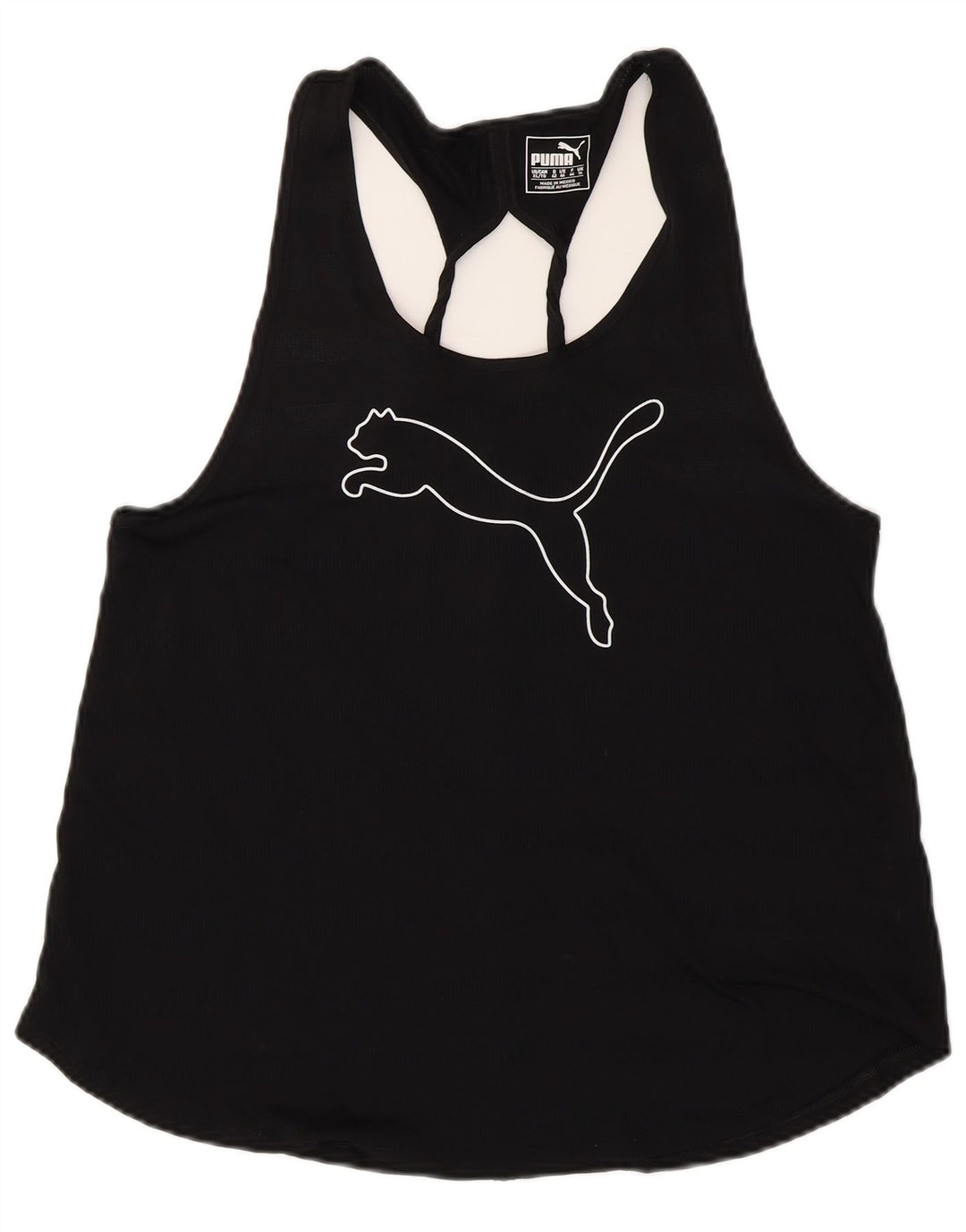 PUMA Camiseta sin mangas gráfica para mujer UK 40 Grande Poliéster negro