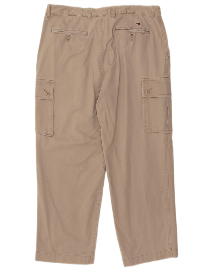 TOMMY HILFIGER Pantalones cargo rectos para hombre W36 L29 Algodón beige