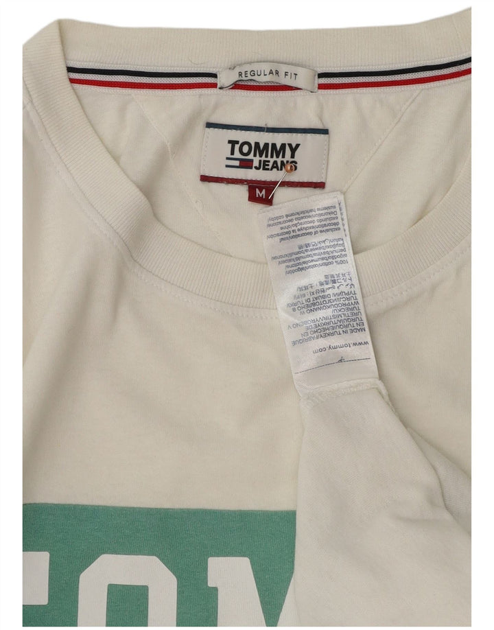 Tommy Hilfiger Camiseta gráfica para hombre Top Medium White Colourblock