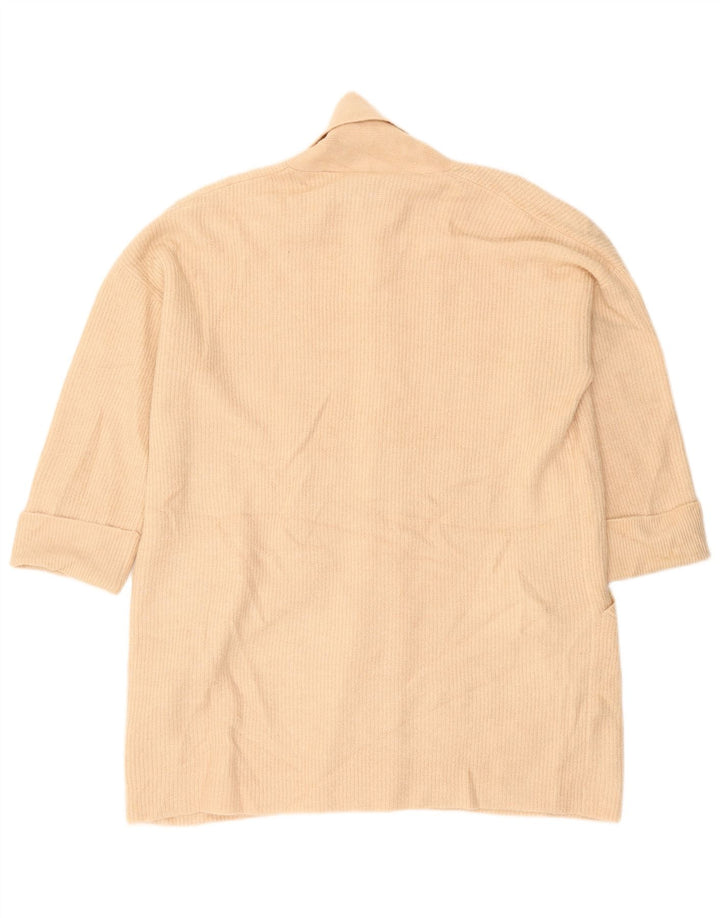 Jack Wills Suéter tipo cárdigan largo extragrande para mujer UK 10 Small Beige