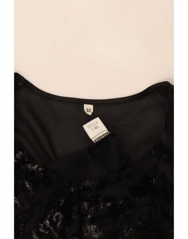 Blusa camisera de mujer VINTAGE IT 50 XL Viscosa negra