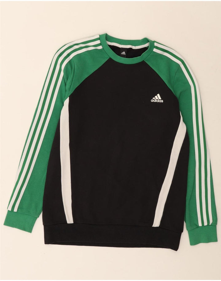 Adidas Hombre Sudadera Jumper Medium Negro Colorblock Algodón