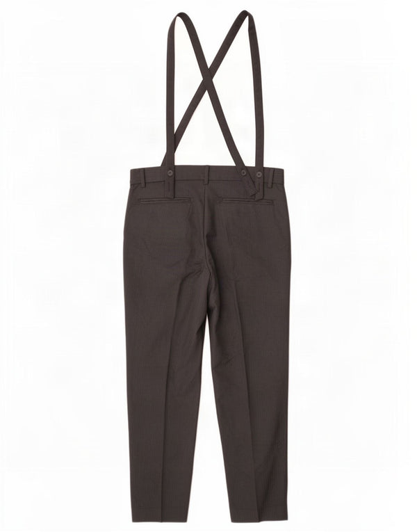 Pantalones informales con peto para mujer Sisley IT 44 Medium W30 L28 Gris a rayas