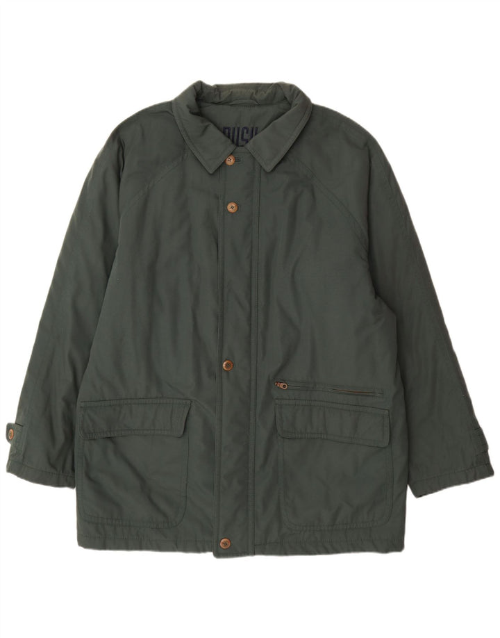 Bush Chaqueta utilitaria para hombre UK 46 3XL Poliéster verde